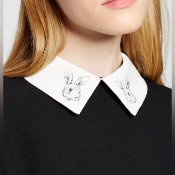 Victoria Beckham for target bunny collar long sleeve black shift dress. Size XS - Picture 1 of 13